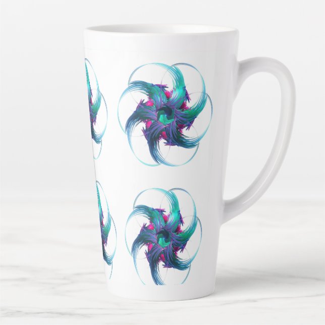 Taza De Café Latte Fractal Fantasy Swirls Latte Mug (Derecha)