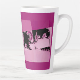 Taza De Café Latte Fractal Garden rosa Latte Mug