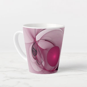 Taza De Café Latte Fractal oscilante, arte abstracto moderno de color