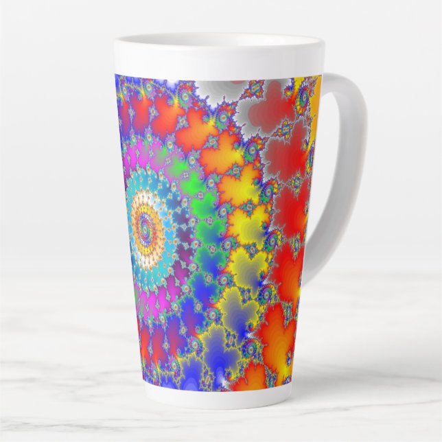 Taza De Café Latte Fractal psicodélico (Ángulo derecho)