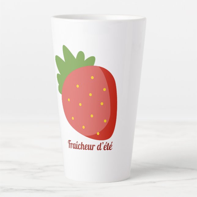 Taza De Café Latte Fraise Fraîcheur d'été (Anverso)