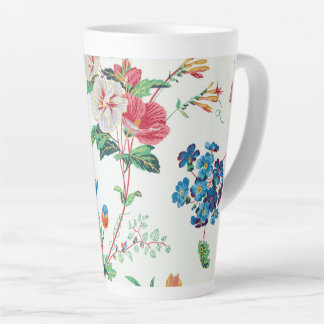 Taza De Café Latte France 1830 Floral Antique Wallpaper