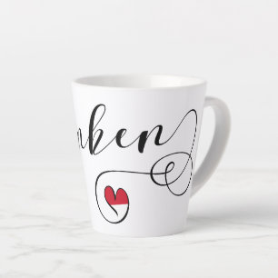 Taza De Café Latte Franken, Franconia Flag Heart, Franconian