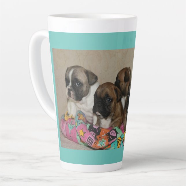 Taza De Café Latte Französische Bulldoggen Kissen French Bulldog (Ángulo izquierdo)