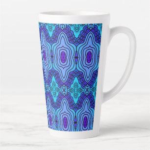 Taza De Café Latte Frasco de agua de aluminio con patrón azul