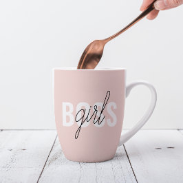 Taza De Café Latte Frase del jefe del Chica rosado Pastel moderno