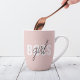 Taza De Café Latte Frase del jefe del Chica rosado Pastel moderno (Subido por el creador)