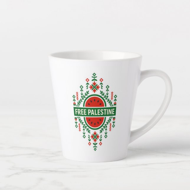 Taza De Café Latte Free Palestine (Derecha)