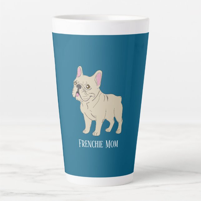 Taza De Café Latte Frenchie Mom (Anverso)