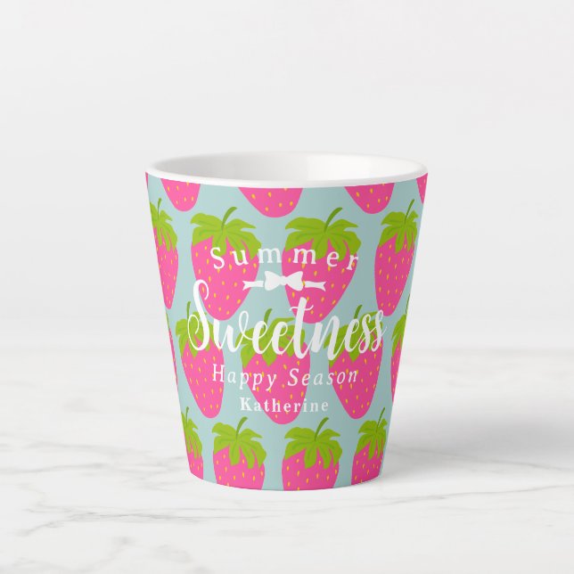 Taza De Café Latte Fresa Aqua (Anverso)