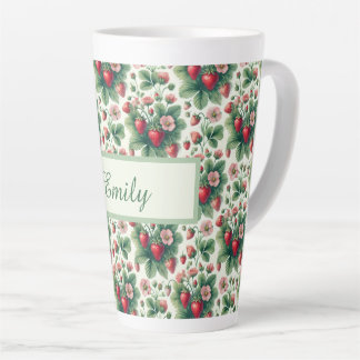 Taza De Café Latte Fresa dulce personalizada 