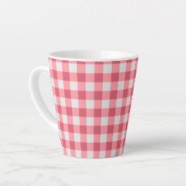 Taza De Café Latte Fresa Gingham Mug - Bebidas dulces, Vibes Cute