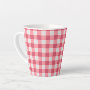 Taza De Café Latte Fresa Gingham Mug - Bebidas dulces, Vibes Cute