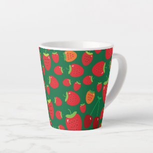 Taza De Café Latte Fresas