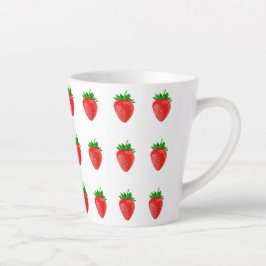 Taza De Café Latte Fresas Parche Lluvia Latte Mug