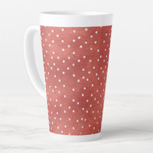 Taza De Café Latte Fresas Rojas con Lunares Blancos