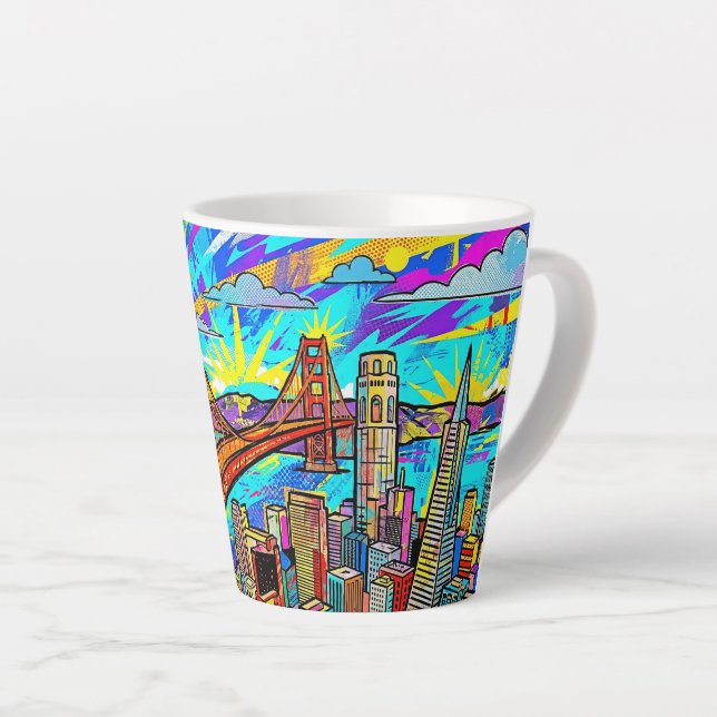 Taza De Café Latte Frisco abstracto (Ángulo derecho)