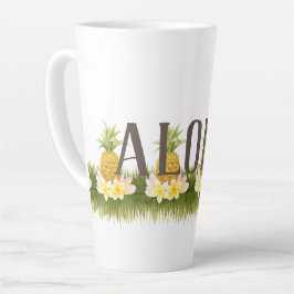 Taza De Café Latte Frontera de la piña de Aloha
