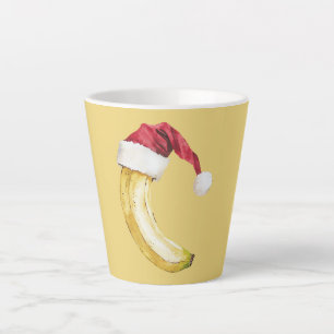 Taza De Café Latte Fruta Amarilla Sombrero de Santa Banana