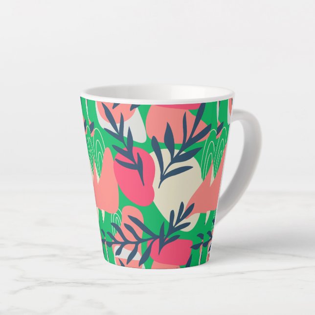 Taza De Café Latte Frutas de colores (Ángulo derecho)