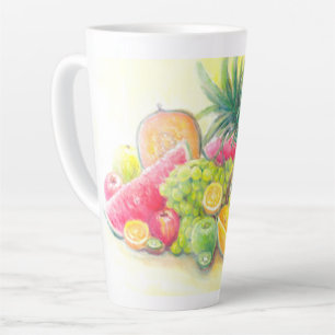 Taza De Café Latte Frutas felices