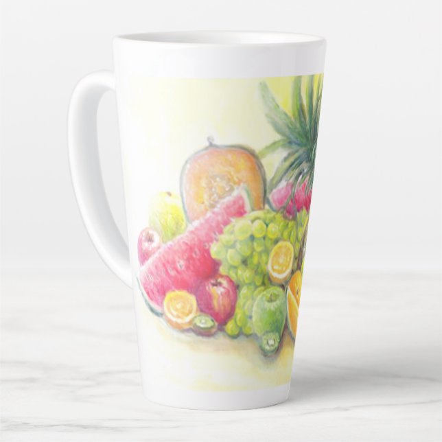 Taza De Café Latte Frutas felices (Ángulo izquierdo)