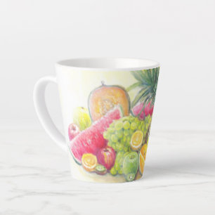 Taza De Café Latte Frutas felices