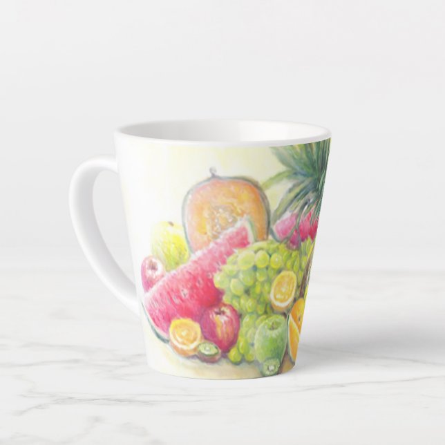 Taza De Café Latte Frutas felices (Ángulo izquierdo)