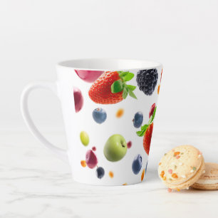 Taza De Café Latte Frutas Mezcladas