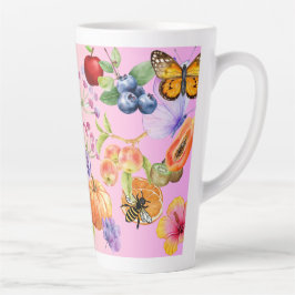 Taza De Café Latte Frutas mixtas