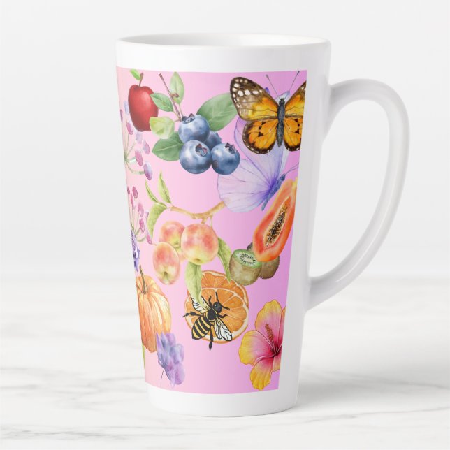 Taza De Café Latte Frutas mixtas (Derecha)
