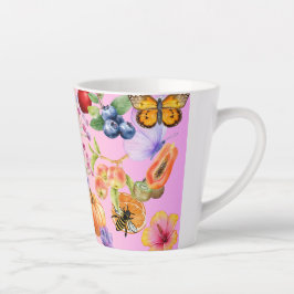 Taza De Café Latte Frutas mixtas