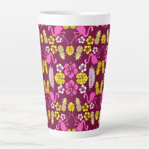 Taza De Café Latte Frutas tropicales florales estampadas