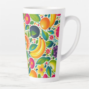 Taza De Café Latte Frutos coloridos