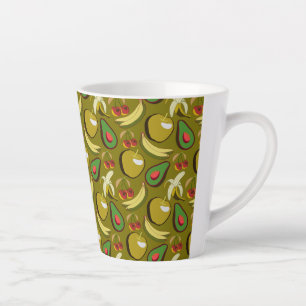 Taza De Café Latte Frutos tropicales amarillo sin soldadura