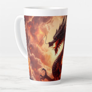 Taza De Café Latte Fuego de Dragón