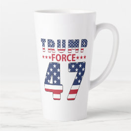 Taza De Café Latte Fuerza Trump 47