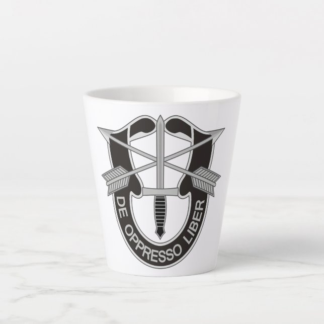 Taza De Café Latte Fuerzas Especiales SF De Oppresso Liber (Anverso)