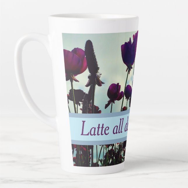 Taza De Café Latte Fun Floral Latte Mug (Izquierda)