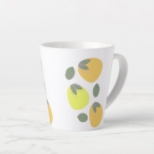 Taza De Café Latte Fun Mango Naranja Fruta Amarilla