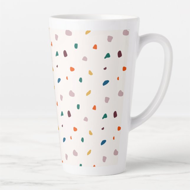 Taza De Café Latte Fun Terrazzo Print Latte Mug (Derecha)
