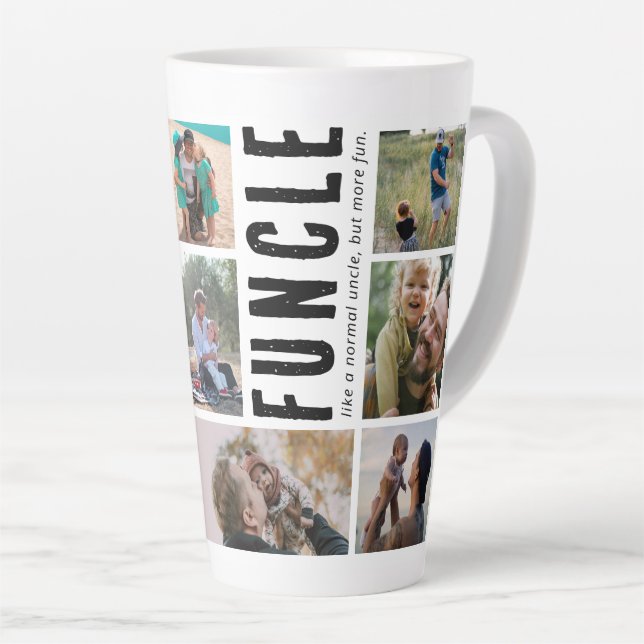 Taza De Café Latte Funcle Uncle Collage de Fotos (Ángulo derecho)