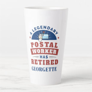 Taza De Café Latte Fundidad de retiro de Mailman, trabajador postal r