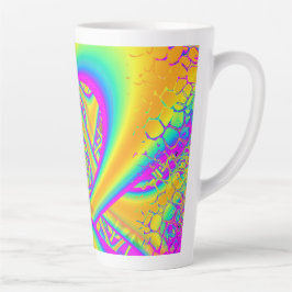 Taza De Café Latte Funkidelic Dicroic Fused Glass Fractal