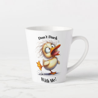 Taza De Café Latte Funny Angry Duck Latte Mug - "Don't Duck With Me!