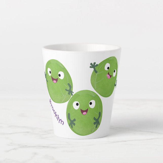 Taza De Café Latte Funny Brussels brota personalizado de verduras (Anverso)