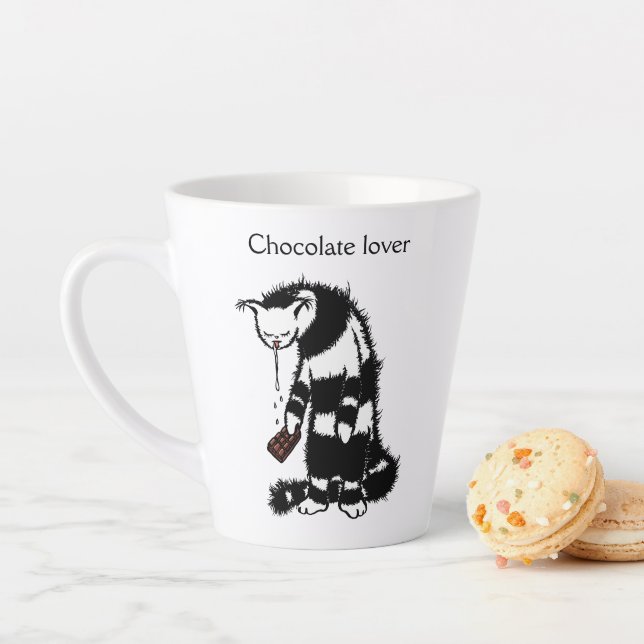Taza De Café Latte Funny Cat Chocolate Lover (In situ)
