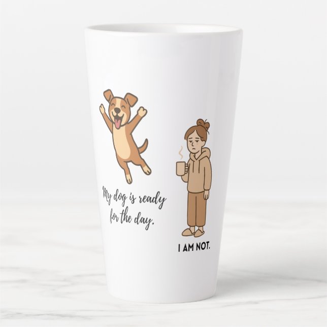 Taza De Café Latte Funny Dog Mom Latte Mug (Anverso)