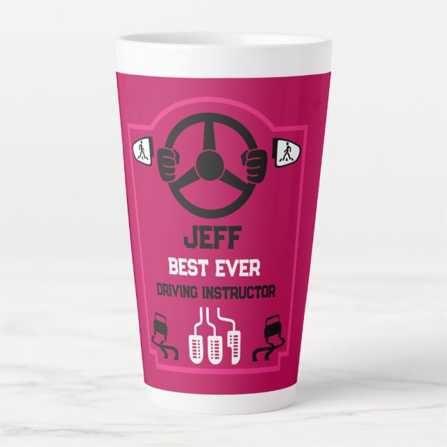 Taza De Café Latte Funny Driving Instructor Gift (Anverso)