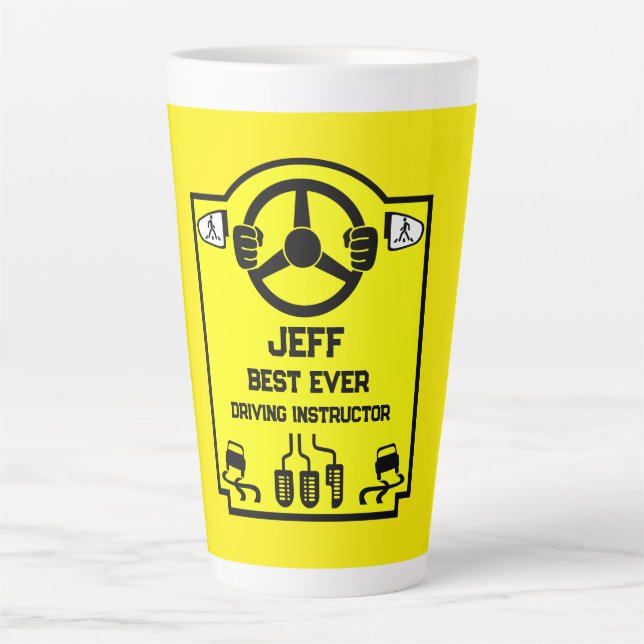Taza De Café Latte Funny Driving Instructor Gift (Anverso)